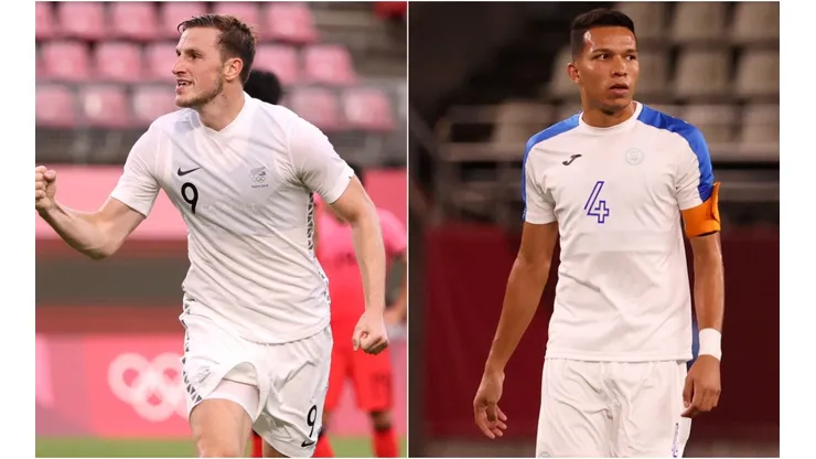 Chris Wood of New Zealand (left) and Carlos Melendez of Honduras (right). (Getty).jpg