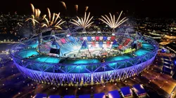 Fireworks ignite over the Olympic Stadium during the Opening Ceremony for the London 2012 Olympic Games. (Getty)