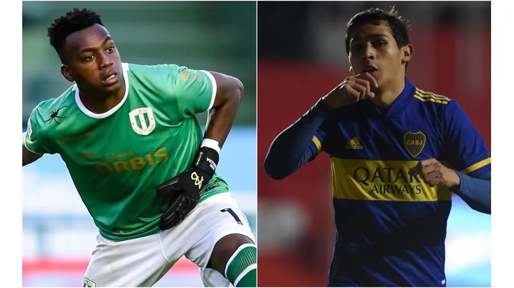 Mauricio Arboleda of Banfield (left) and Agustin Obando of Boca Juniors (right). (Getty)