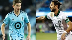 Will Trapp of Minnesota United (left) and Diego Valeri of Portland Timbers (right). (Getty)