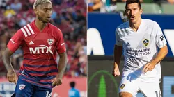 Nkosi Burgess of FC Dallas (left) and Sacha Kljestan of LA Galaxy (right). (FC Dallas & LA Galaxy @ Facebook)