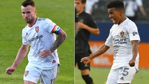 Albert Rusnak of Real Salt Lake (left) and Cameron Dunbar of LA Galaxy (Getty).