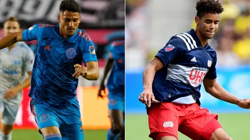 Ian Fray of Inter Miami (left) and Brandon Bye of New England Revolution (Getty).
