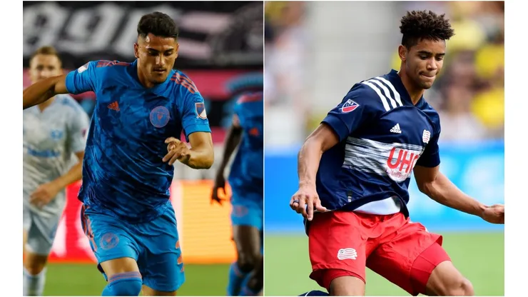 Ian Fray of Inter Miami (left) and Brandon Bye of New England Revolution (Getty).