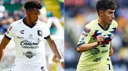 Hugo Silveira of Queretaros FC (left) and Leonardo Suarez of Club America (Getty).