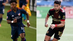 Joseph-Claude Gyau FC Cincinnati (left) and Marcelino Moreno of Atlanta United (Getty).