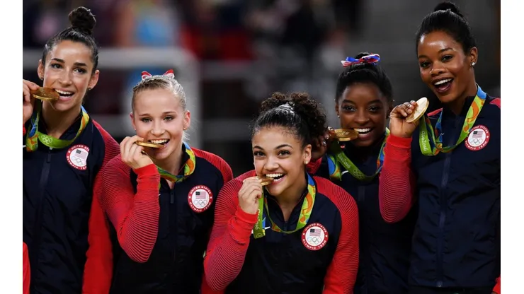 US women's Olympic gymnastics team at the Rio 2016 Olympic Games. (Getty)