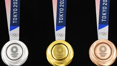 The silver, gold and bronze medals for Tokyo 2020. (Getty)