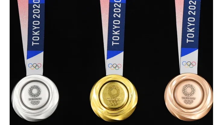 The silver, gold and bronze medals for Tokyo 2020. (Getty)