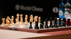 A chess board at the World Chess Tournament 2018. (Getty)