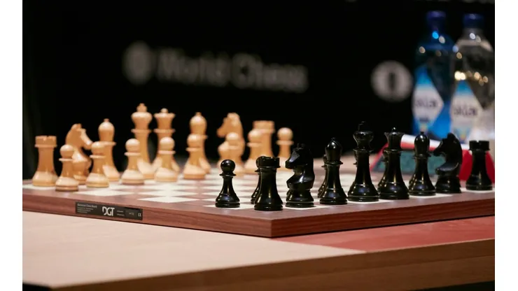 A chess board at the World Chess Tournament 2018. (Getty)
