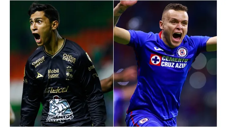 Fidel Ambriz of Leon (left) and Jonathan Rodriguez of Cruz Azul (right). (Getty)
