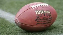 A general view of the American football ball. (Getty)