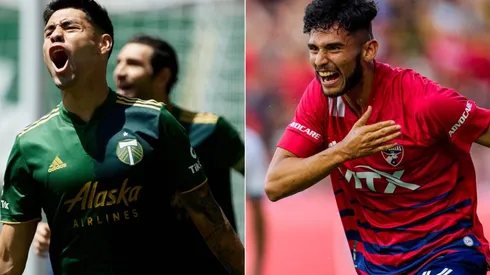 Felipe Mora of Portland Timbers (left) and Ricardo Pepi of FC Dallas (right). (Portland Timbers & FC Dallas @ Facebook )