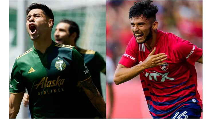 Felipe Mora of Portland Timbers (left) and Ricardo Pepi of FC Dallas (right). (Portland Timbers & FC Dallas @ Facebook )