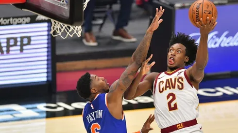 Collin Sexton scores over Elfrid Payton. (Getty)