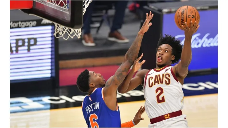 Collin Sexton scores over Elfrid Payton. (Getty)