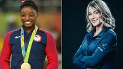 Simone Biles (left) and Nadia Comaneci (right). (Getty)