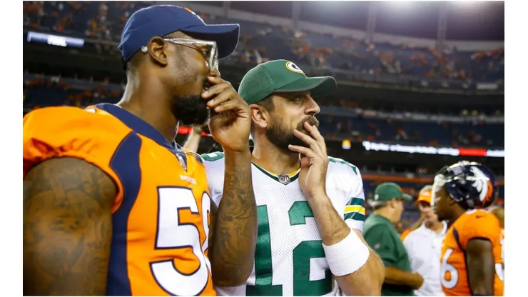 Von Miller & Aaron Rodgers. (Getty)