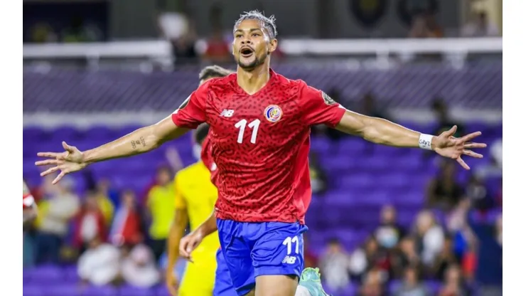 Ariel Lassiter celebrating Costa Rica's second goal. (Twitter @GoldCup)