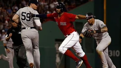 Xander Bogaerts vs. the Yankees. (Getty)