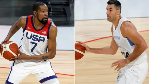 Kevin Durant (left) & Luis Scola. (Getty)