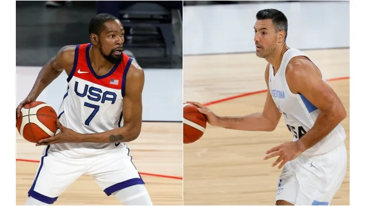 Kevin Durant (left) & Luis Scola. (Getty)