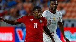 Armando Cooper of Panama (left) and Abdelaziz Hatem of Qatar (Getty).