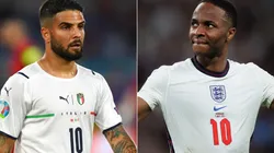 Lorenzo Insigne of Italy (left) and Raheem Sterling of England (right). (Getty)