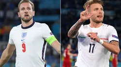 Harry Kane of England (left) and Ciro Immobile of Italy (right). (Getty)