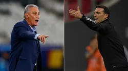 Brazil boss Tite (left) and Argentina manager Lionel Scaloni. (Getty)