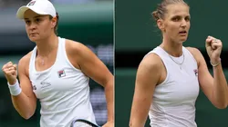 Ashleigh Barty of Australia (left) and Karolina Pliskova of the Czech Republic (right). (Getty)