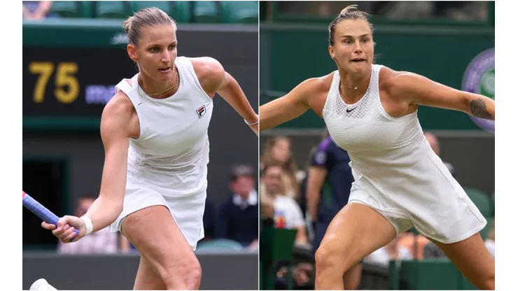 Karolina Pliskova (left) and Aryna Sabalenka (Getty).