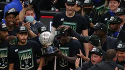 Milwaukee Bucks celebrate after winning the Eaestern Conference. (Getty)