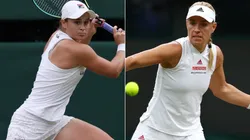 Ashleigh Barty of Australia (left) and Angelique Kerber of Germany (Getty).