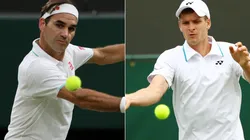 Roger Federer (left) and Hubert Hurkacz (Getty).