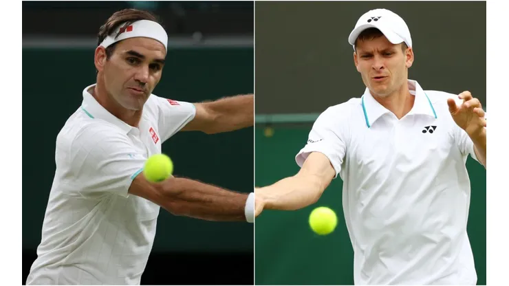 Roger Federer (left) and Hubert Hurkacz (Getty).