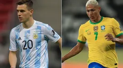 Giovanni Lo Celso of Argentina (left) and Richarlison of Brazil (Getty).