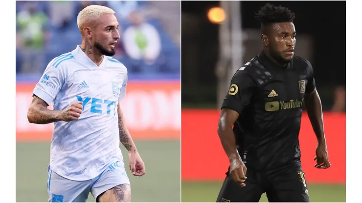 Diego Fagundez of Austin FC (left) and José Cifuentes of LAFC (Getty).