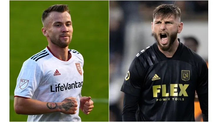 Albert Rusnak of Real Salt Lake (left) and Tristan Blackmon of LAFC (right). (Getty, LAFC @ Facebook)