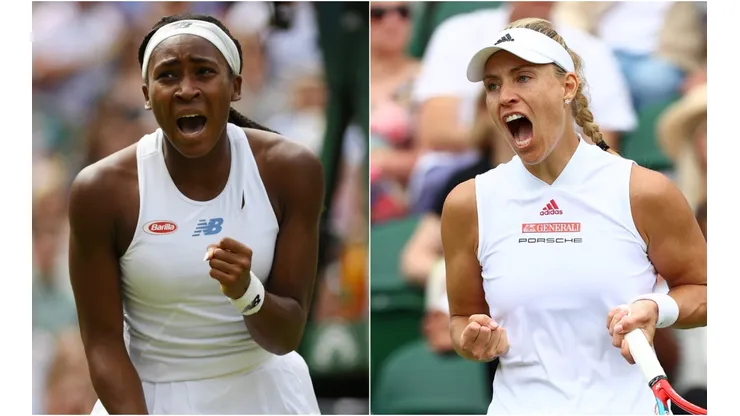 Cori "Coco" Gauff of USA (left) and Angelique Kerber of Germany (Getty).