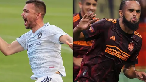 Luka Stojanovic of Chicago Fire (left) and Anton Walkes of Atlanta United (right). (Getty)