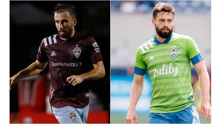 Nicolas Benezet of Colorado Rapids (left) and Joao Paulo of Seattle Sounders (right). (Getty)