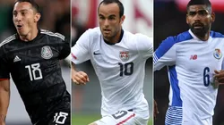 Andres Guardado of Mexico (left), Landon Donovan of the US (center), and Gabriel Gomez of Panama (right). (Getty)