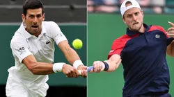 Novak Djokovic of Serbia (left) and Denis Kudla of the United States (right). (Getty)
