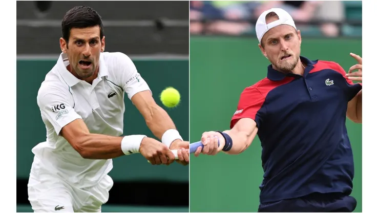 Novak Djokovic of Serbia (left) and Denis Kudla of the United States (right). (Getty)