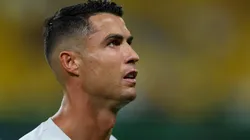 Cristiano Ronaldo of Al Nassr looks on before the Saudi Pro League match between Al Nassr and Al Raed at Al Awwal Park Stadium on August 22, 2024 in Riyadh, Saudi Arabia.
