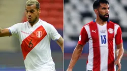Miguel Trauco from Peru (left) and Alberto Espinola from Paraguay (Getty).