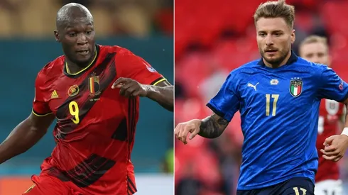Romelu Lukaku of Belgium (left) and Ciro Immobile of Itlay (Getty).
