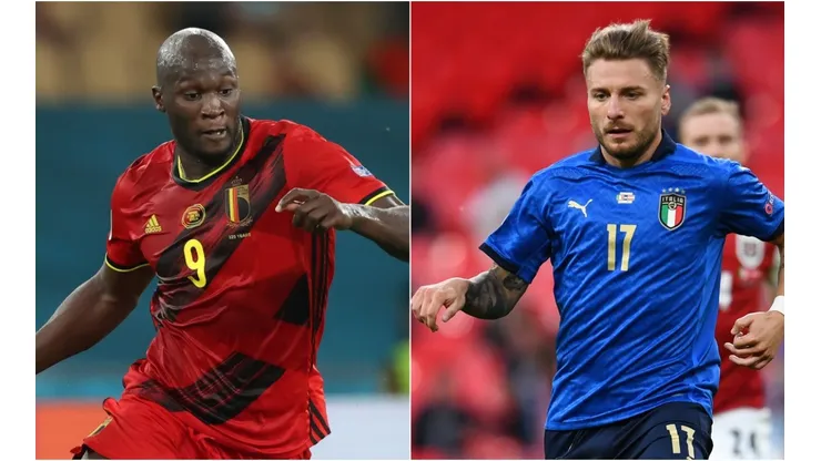 Romelu Lukaku of Belgium (left) and Ciro Immobile of Itlay (Getty).